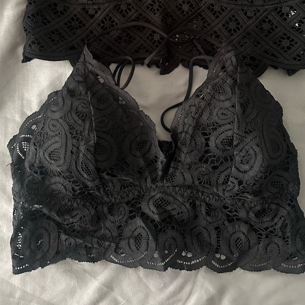 PINK Black Lace Bralette